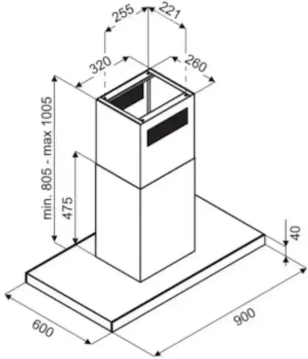картинка Кухонная вытяжка De Dietrich DHI2963B Black 