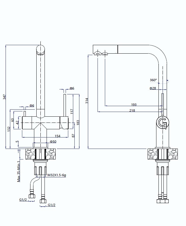 картинка Смеситель Rivelato Lugano 1523513 brina/cromo 