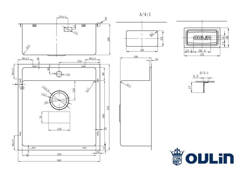 картинка Мойка для кухни Oulin OL-FUR114 