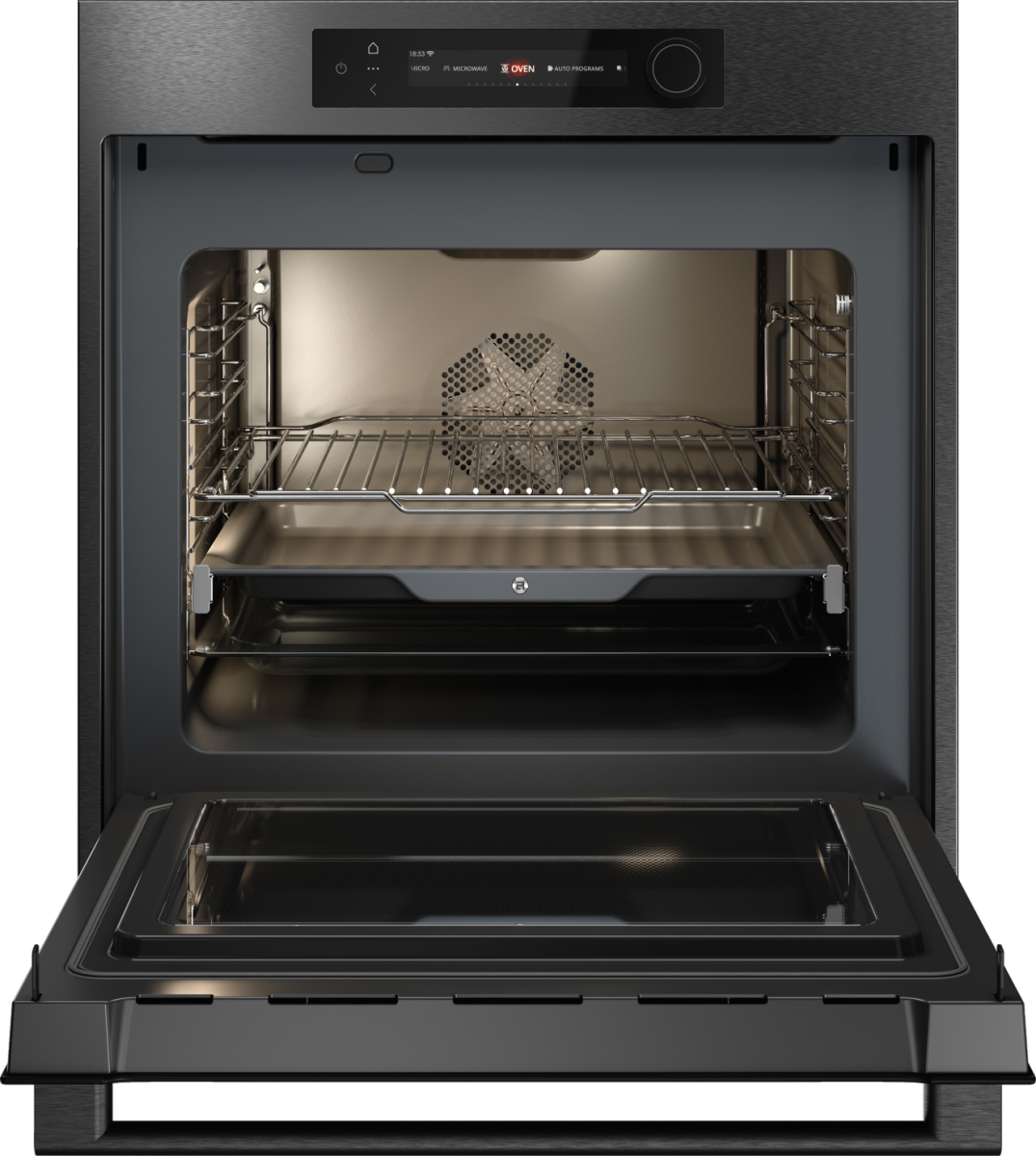 картинка Электрический духовой шкаф с функцией СВЧ Asko OCM66BSH черный 