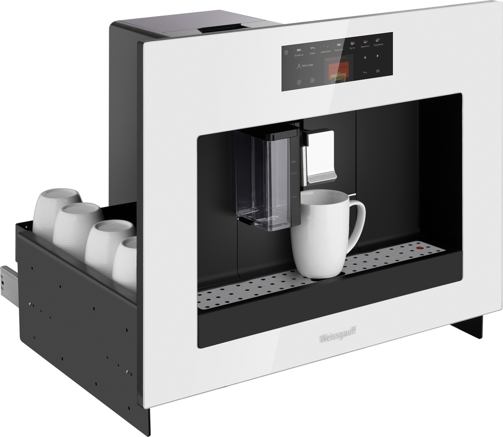 картинка Кофемашина Weissgauff WCMI-572 Touch Cappuccino белая  картинка Кофемашина Weissgauff WCMI-572 Touch Cappuccino белая