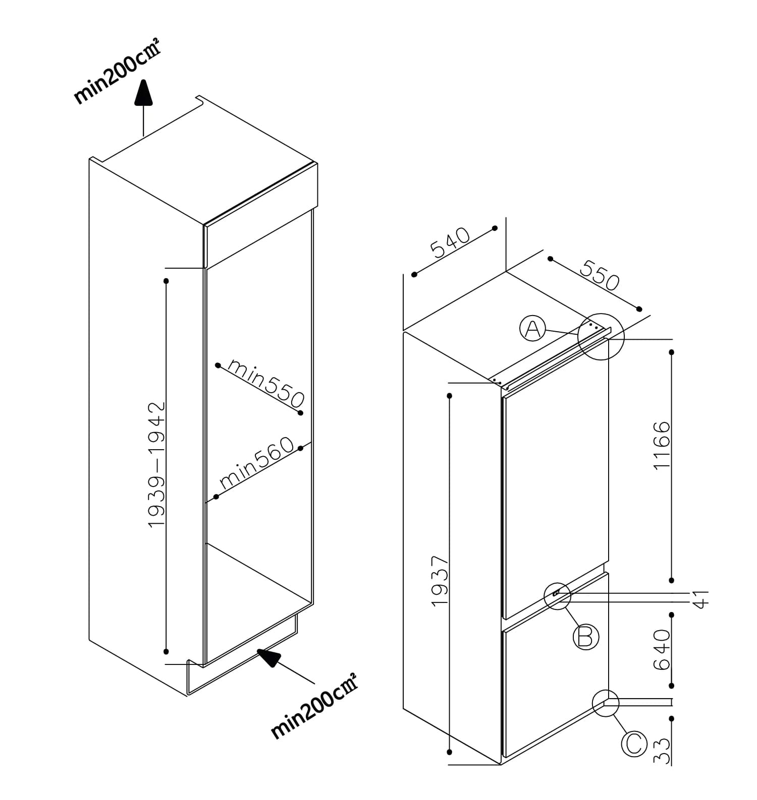 картинка Встраиваемый холодильник Millen MBI193.3D 
