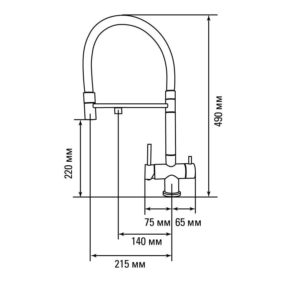 картинка Смеситель Gerdamix MORADO гибкий излив (DG) 