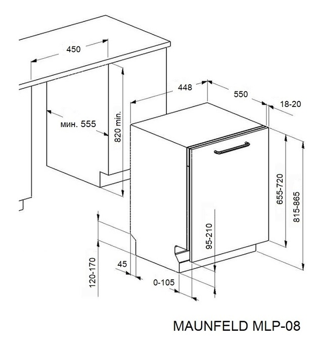 картинка Посудомоечная машина Maunfeld MLP-08I Light Beam 