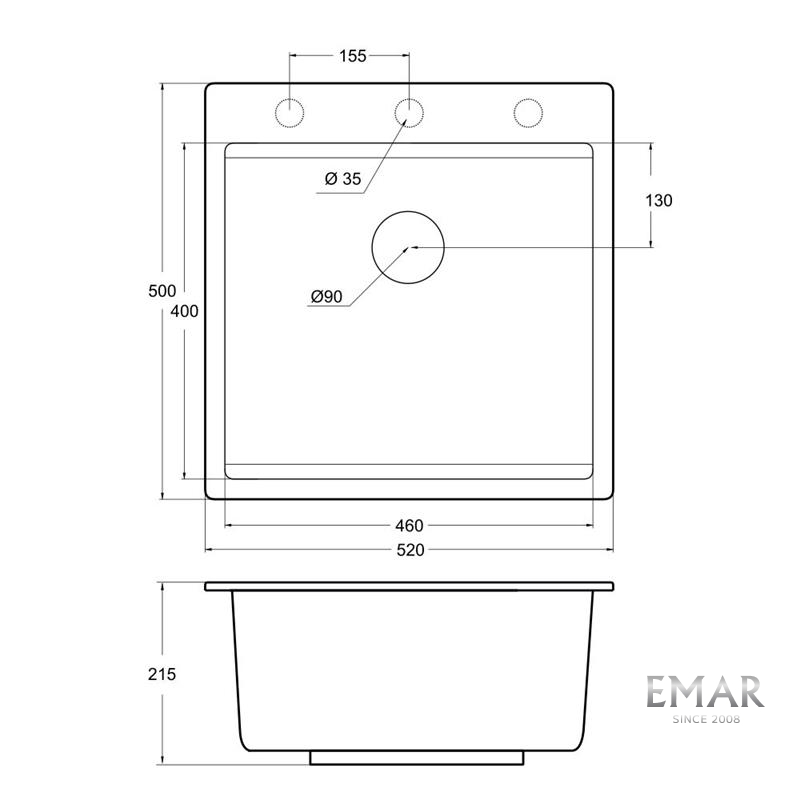 картинка Мойка для кухни Emar Quartz EMQ-1520.Q 