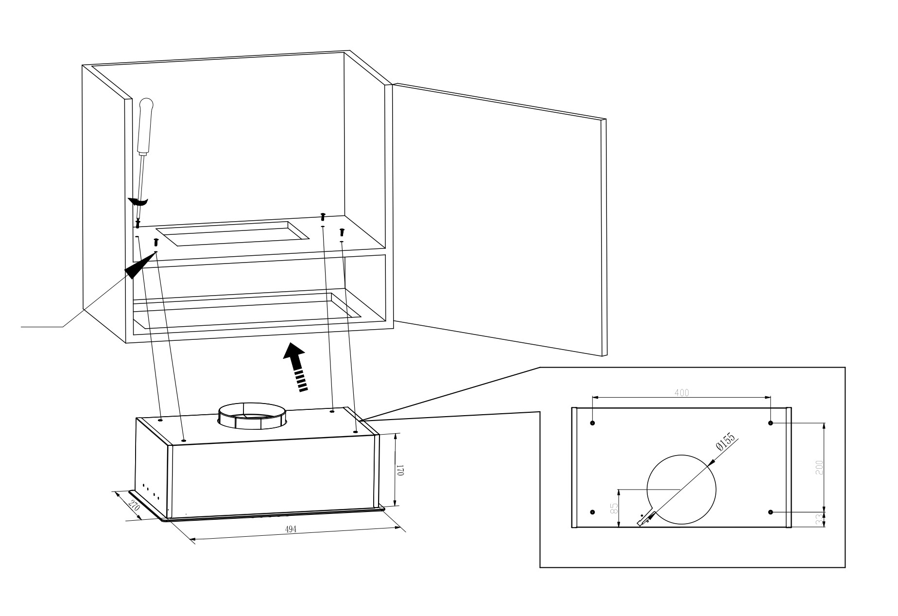 картинка Кухонная вытяжка Monsher MASSY 60 Noir 