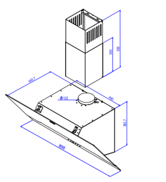 картинка Кухонная вытяжка Delonghi LINEA 915 NB 