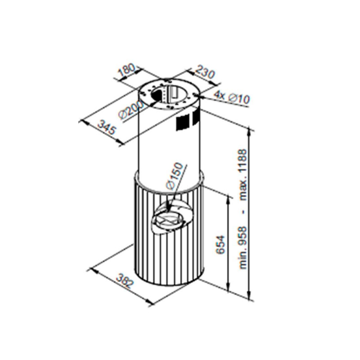 картинка Кухонная вытяжка Maunfeld ADELAIDE 39 ISLA INOX 