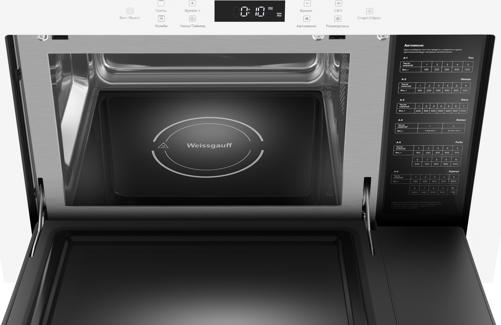 картинка Микроволновая печь встраиваемая Weissgauff HMT-252 TSW 