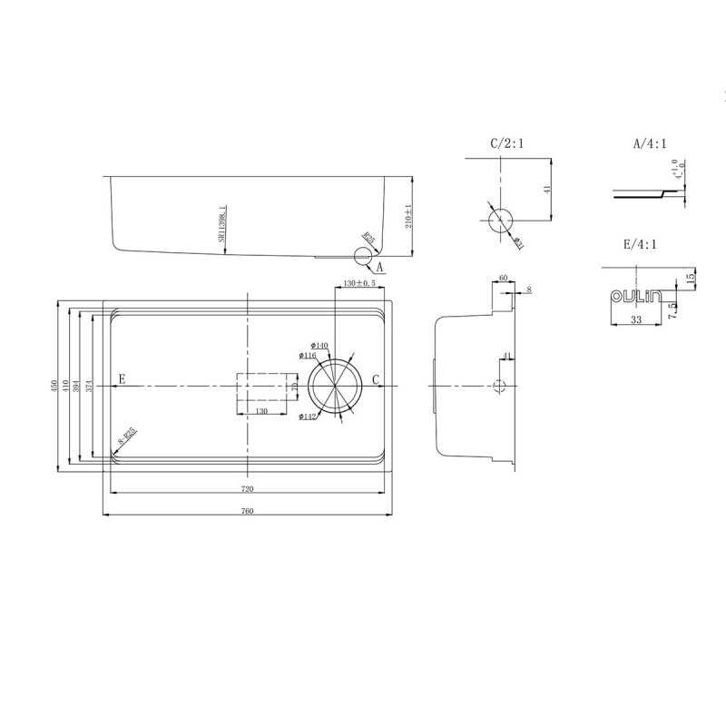картинка Мойка Oulin OL-EH201M 