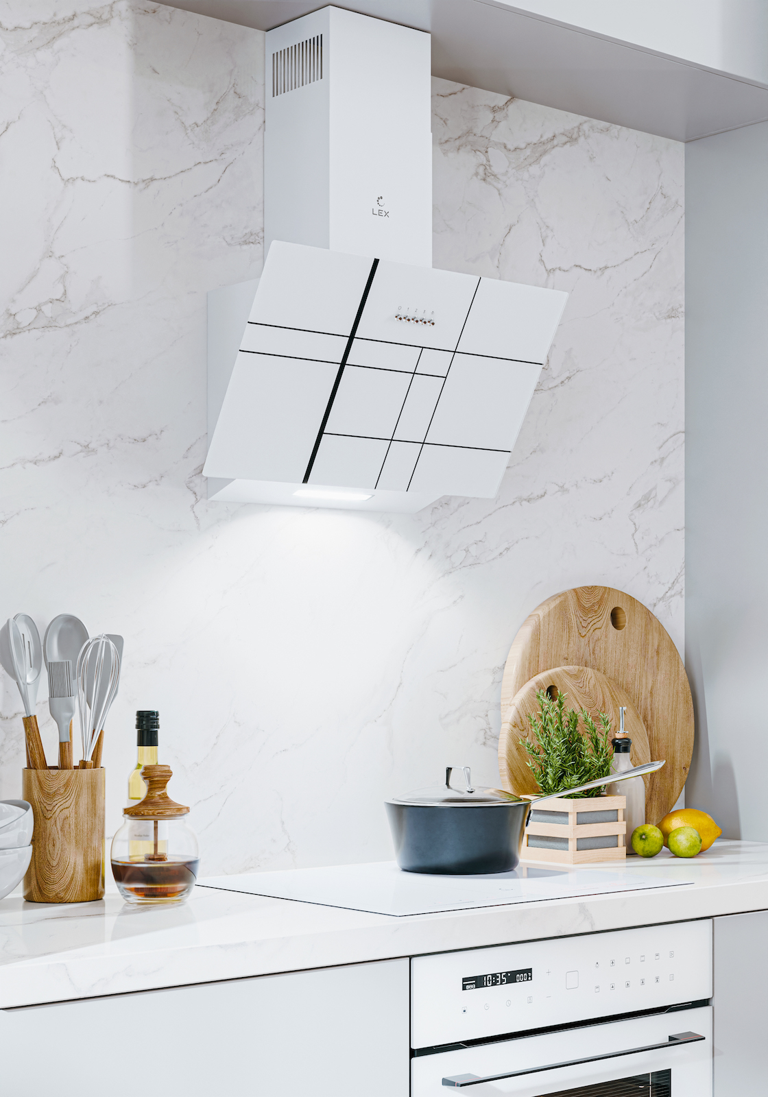 картинка Кухонная вытяжка Lex MOZA 600 R1 WHITE  картинка Кухонная вытяжка Lex MOZA 600 R1 WHITE