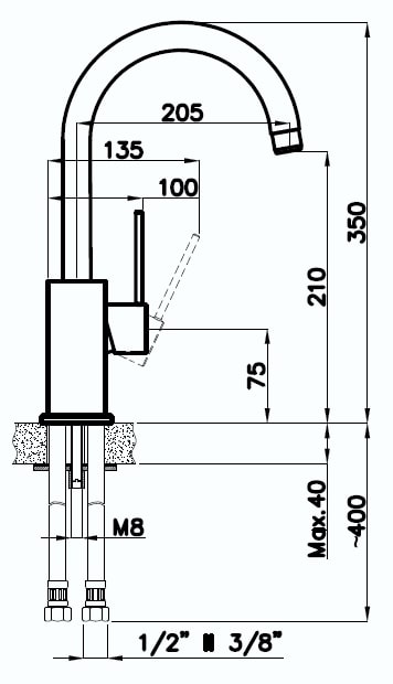 картинка Смеситель Rivelato Orta 9021208 