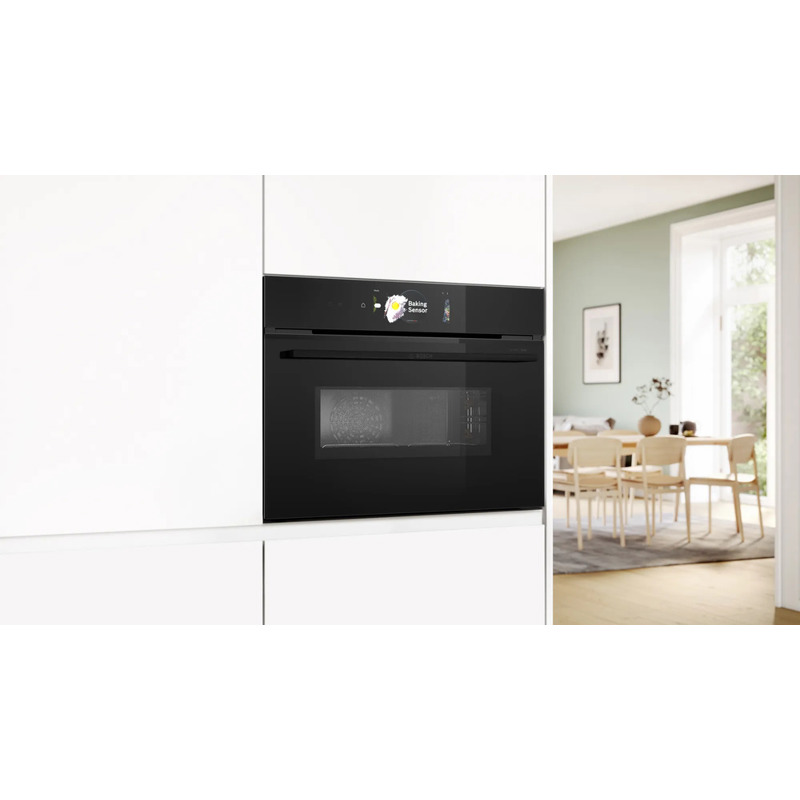 картинка Электрический духовой шкаф с функцией СВЧ Bosch CMG978NB1 черный  картинка Электрический духовой шкаф с функцией СВЧ Bosch CMG978NB1 черный