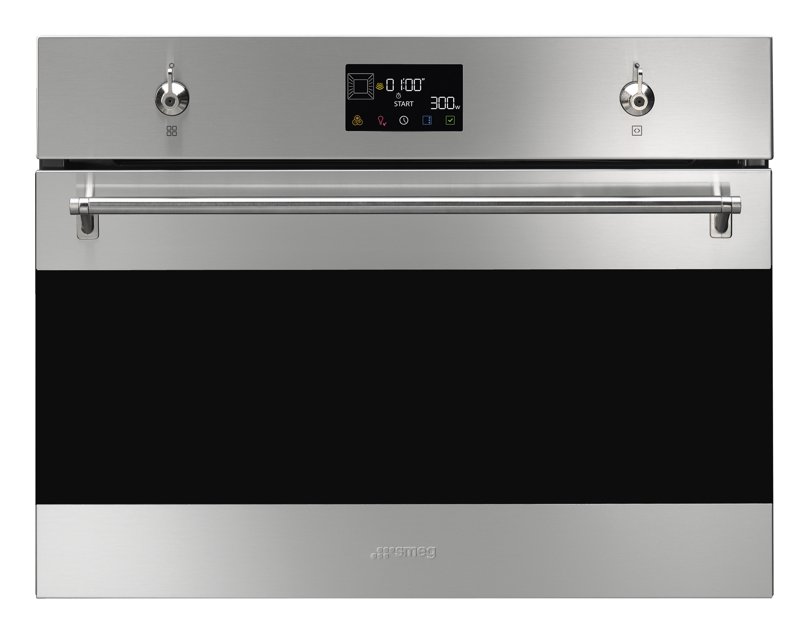 картинка Электрический духовой шкаф с функцией СВЧ Smeg SO4302M1X  картинка Электрический духовой шкаф с функцией СВЧ Smeg SO4302M1X