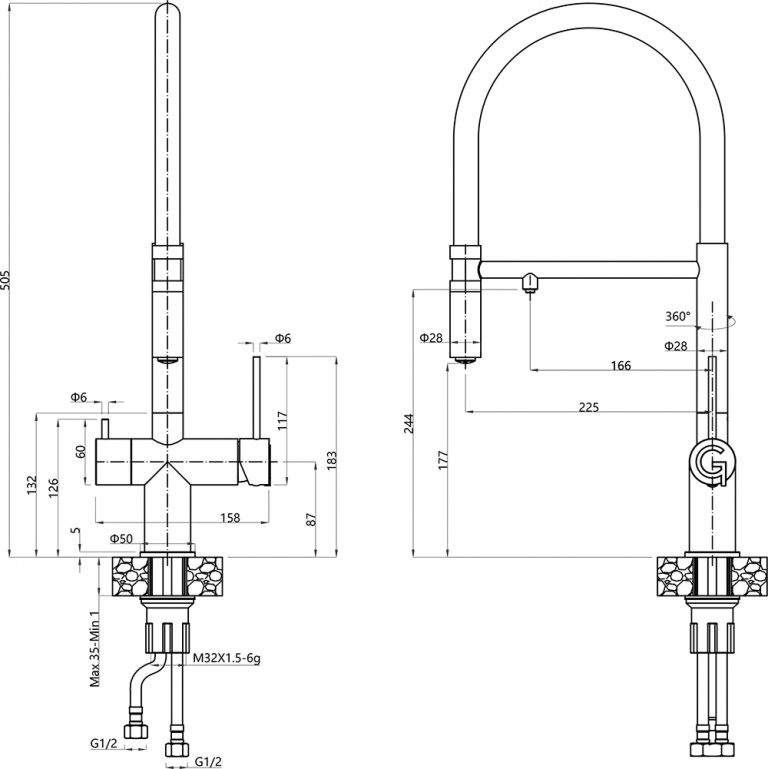 картинка Смеситель Rivelato Adria 1523517 bs 