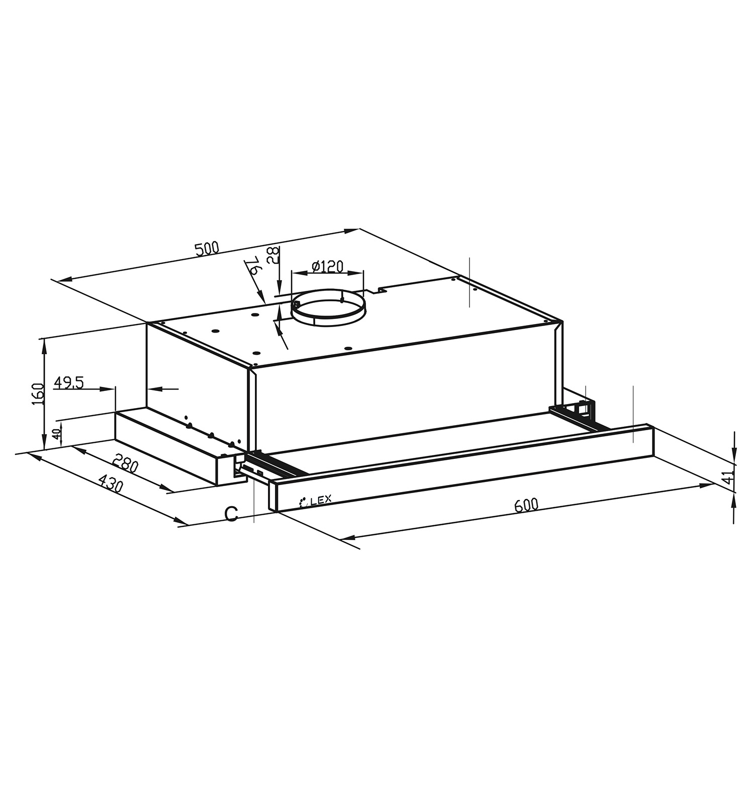 картинка Кухонная вытяжка Lex HIDE G 600 WHITE 