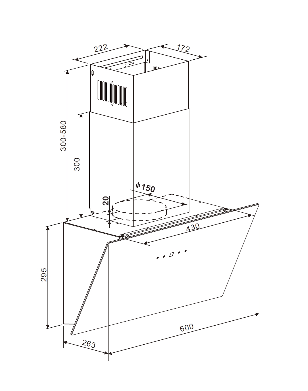 картинка Кухонная вытяжка Weissgauff Zibal 60 WH Sensor 