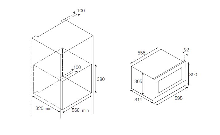 картинка Микроволновая печь Bertazzoni F383MODMWSGNE черное стекло 