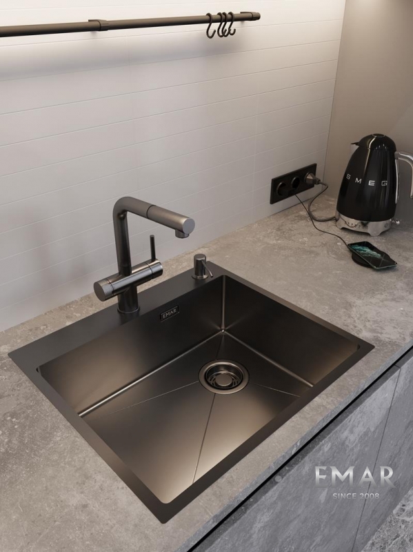 картинка Кухонная мойка Emar EMB-560(TOP) PVD Dark 