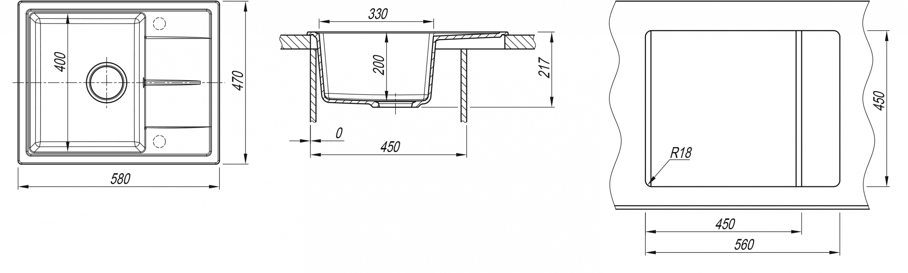 картинка Мойка для кухни Dr. Gans НИКА-580 