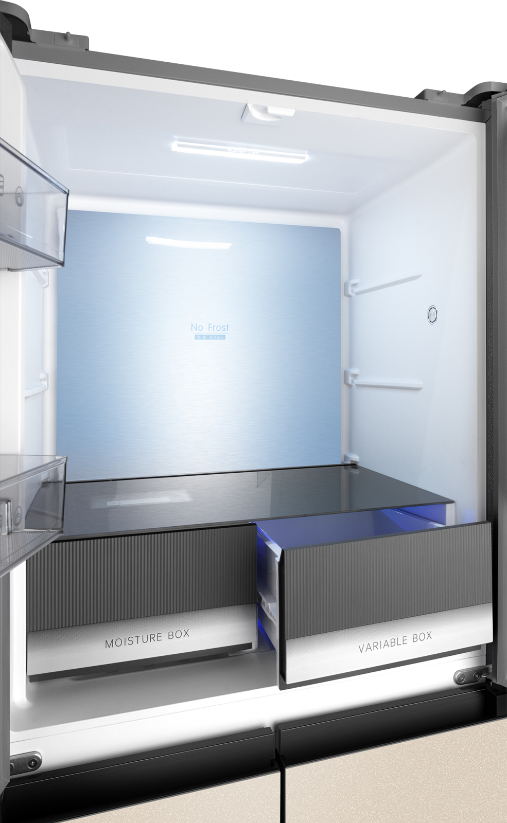 картинка Полувстраиваемый холодильник Weissgauff WCD 450 BEG NoFrost Inverter 