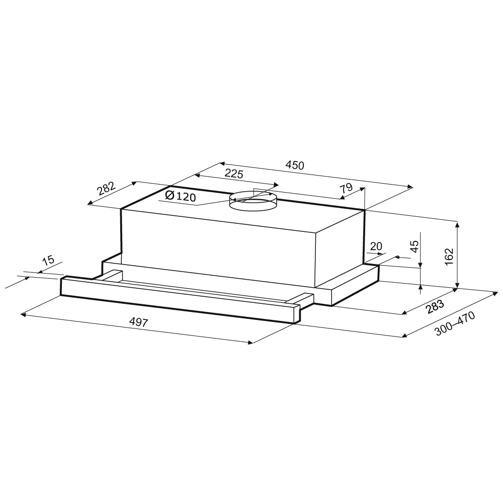 картинка Кухонная вытяжка Krona KAMILLA T 500 INOX 