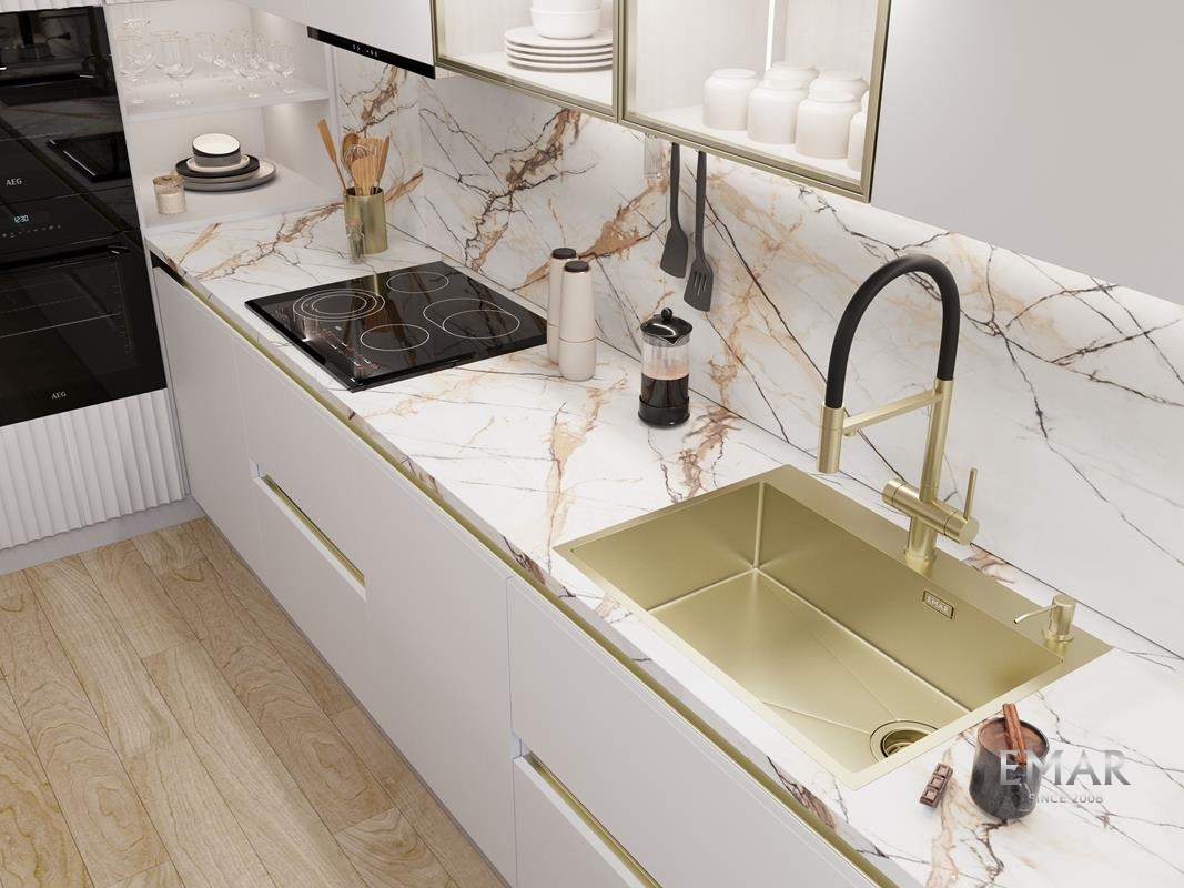 картинка Кухонная мойка Emar EMB-660(TOP) PVD Matt Gold 