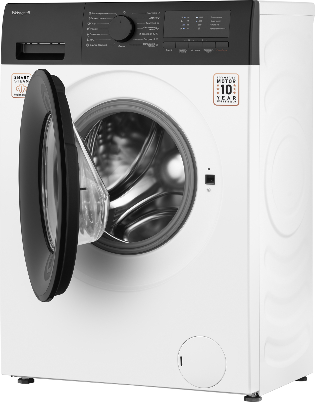 картинка Стиральная машина с паром Weissgauff WM 40106 Inverter Steam 