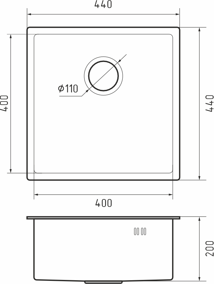 картинка Мойка для кухни Rivelato Rinox 4444 UN PVD black  картинка Мойка для кухни Rivelato Rinox 4444 UN PVD black