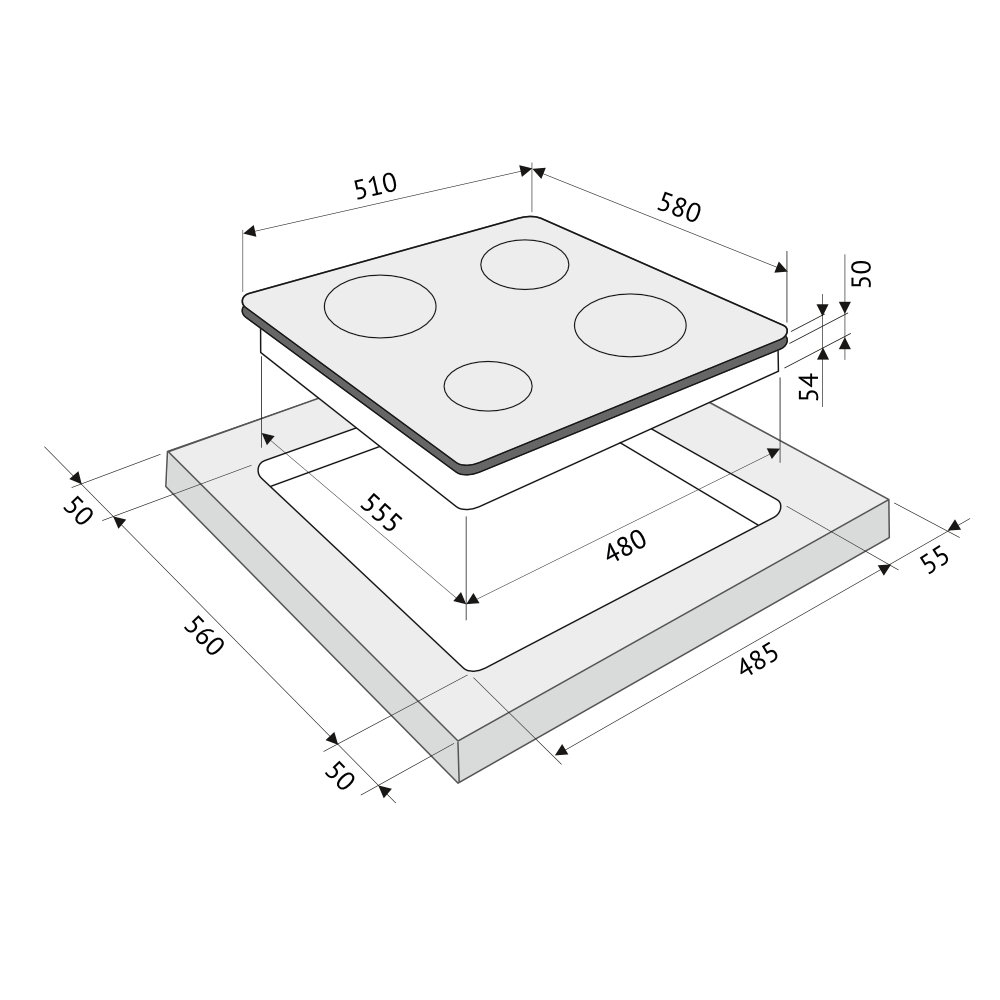 картинка Индукционная варочная панель Krona GRUND 60 BL/S 