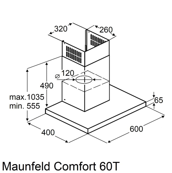 картинка Кухонная вытяжка Maunfeld Comfort 60 T чёрный 