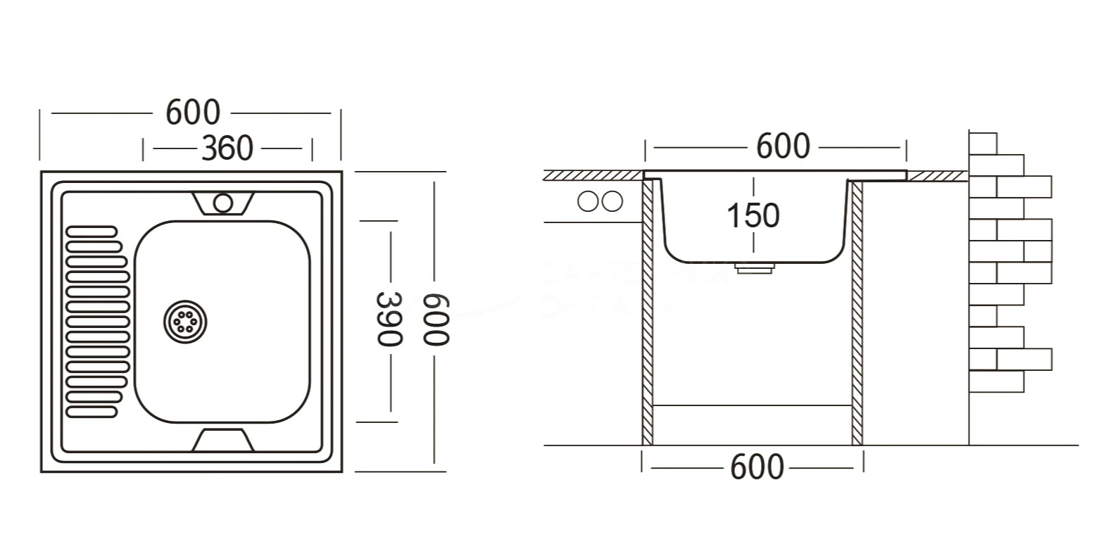 картинка Мойка Ukinox STD600.600 ---5C 0R- 