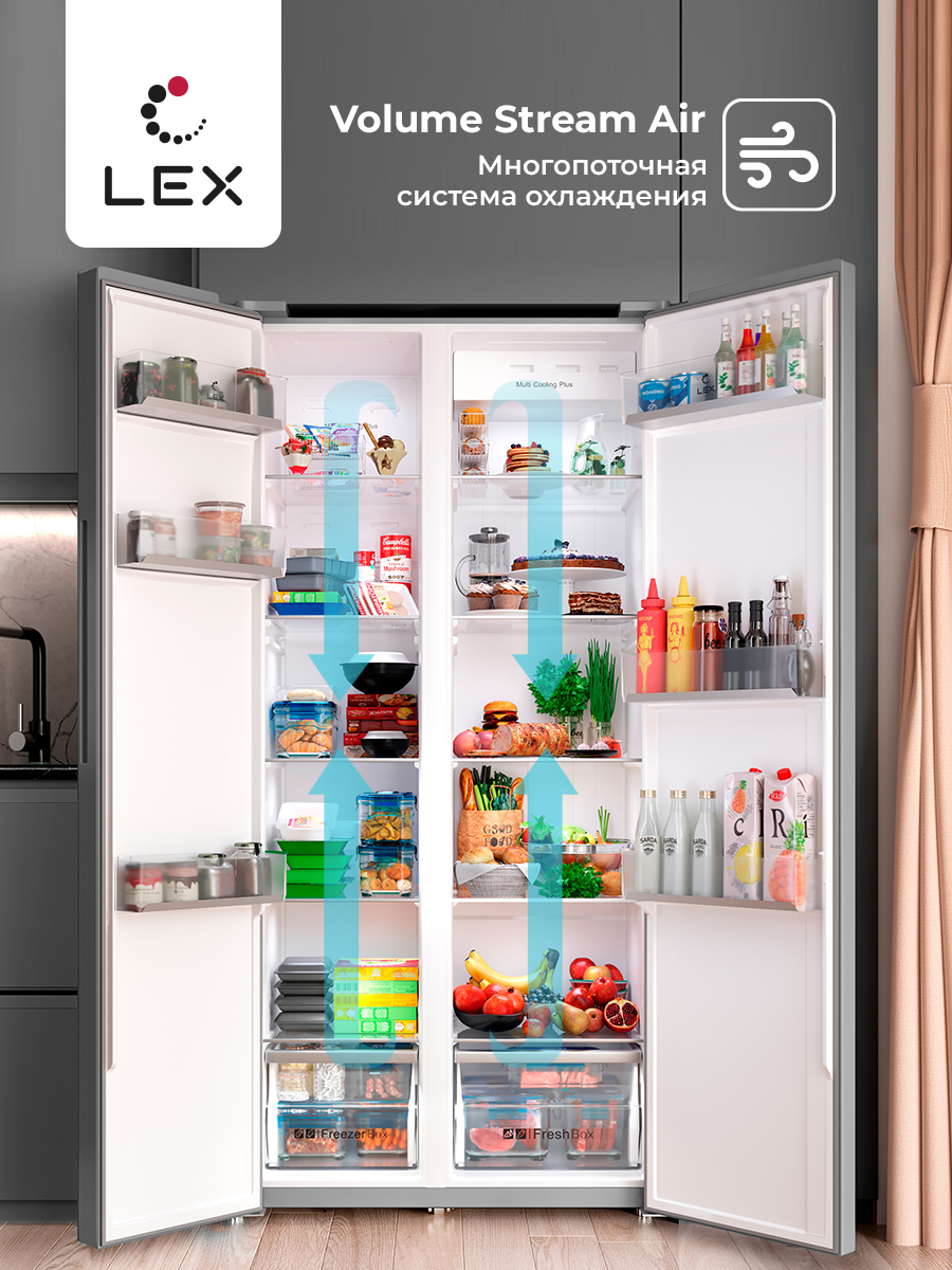 картинка Отдельностоящий холодильник Lex LSB530GLID WIND  картинка Отдельностоящий холодильник Lex LSB530GLID WIND