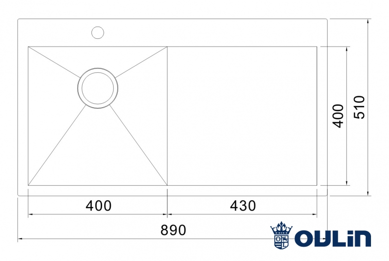 картинка Мойка для кухни Oulin OL-FTL101R 
