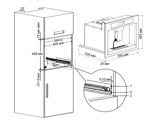 картинка Кофемашина встраиваемая Hiberg PROFF-K черная 