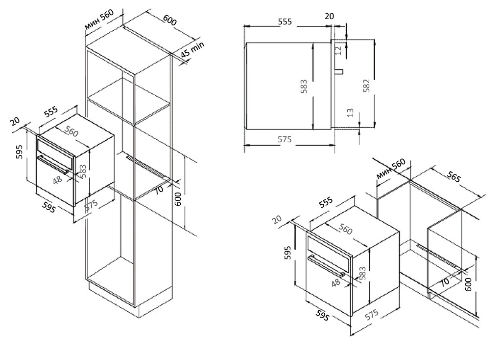 картинка Электрический духовой шкаф Evelux EO 620 W 