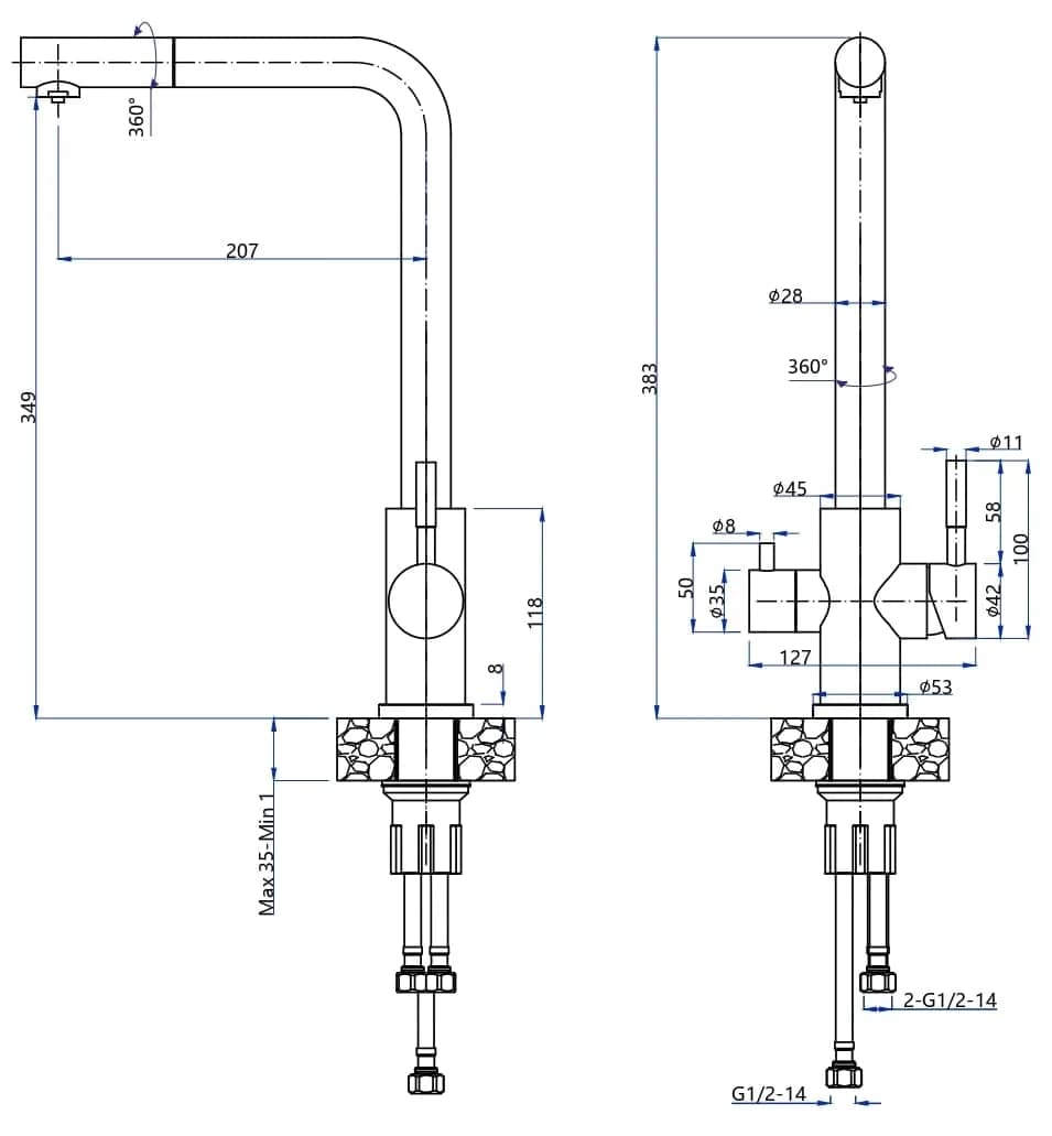 картинка Смеситель Granfest-Quarz GF-Z-5421  картинка Смеситель Granfest-Quarz GF-Z-5421