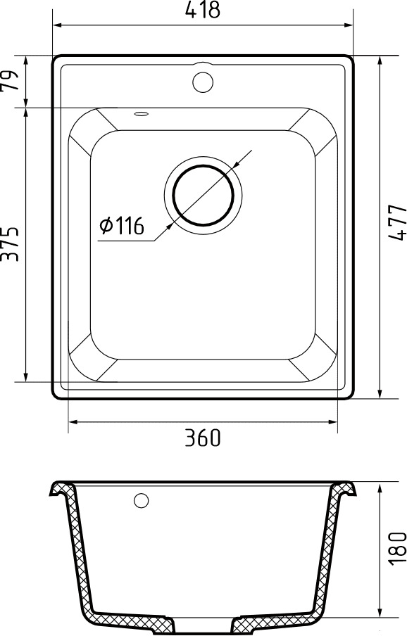 картинка Кухонная мойка Granfest-Quarz GF-Z17 