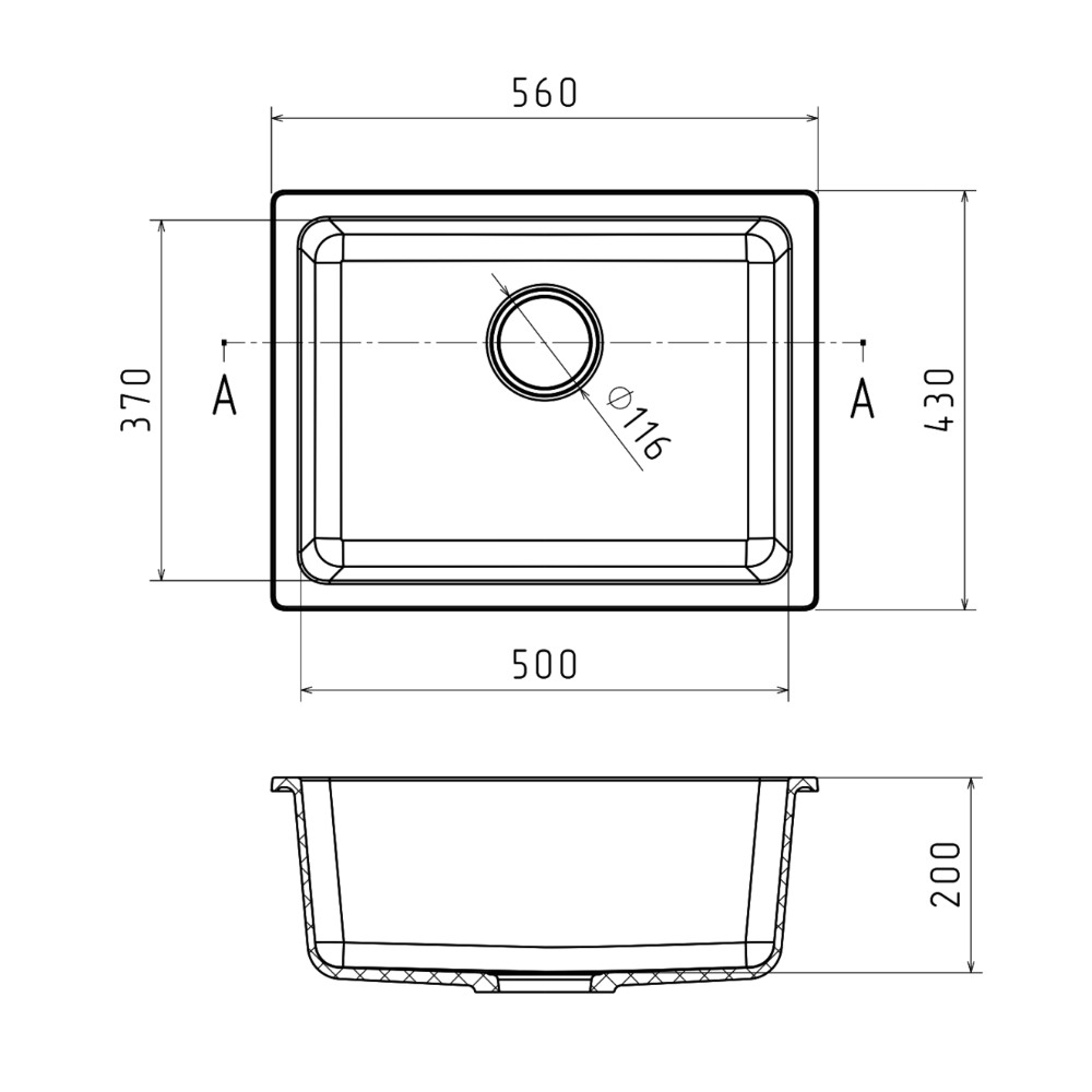 картинка Мойка для кухни Rivelato BERKANA BK-50 
