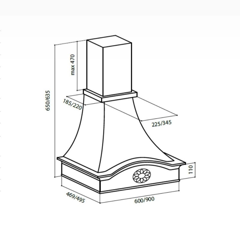 картинка Кухонная вытяжка Lex MILANO 900 IVORY 
