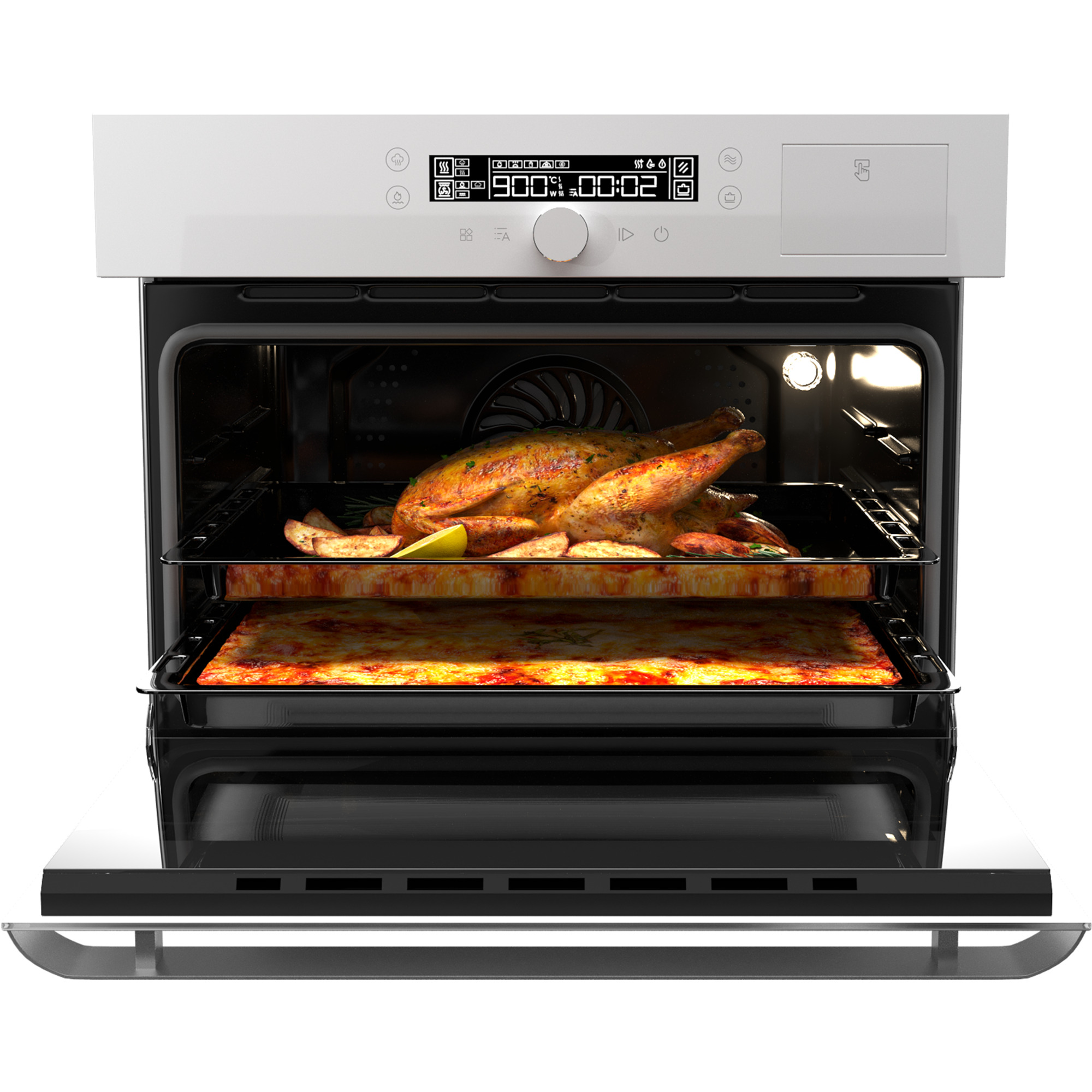 картинка Электрический духовой шкаф с функцией пароварки и СВЧ Hiberg MS-VM 5115 W SMART 