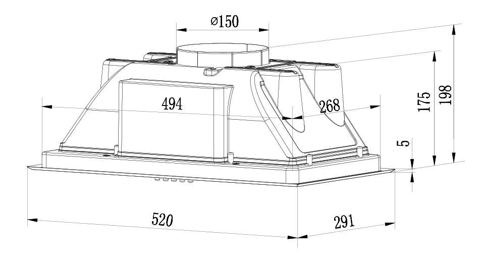картинка Кухонная вытяжка полновстраиваемая Weissgauff BOX 900 PB BL 