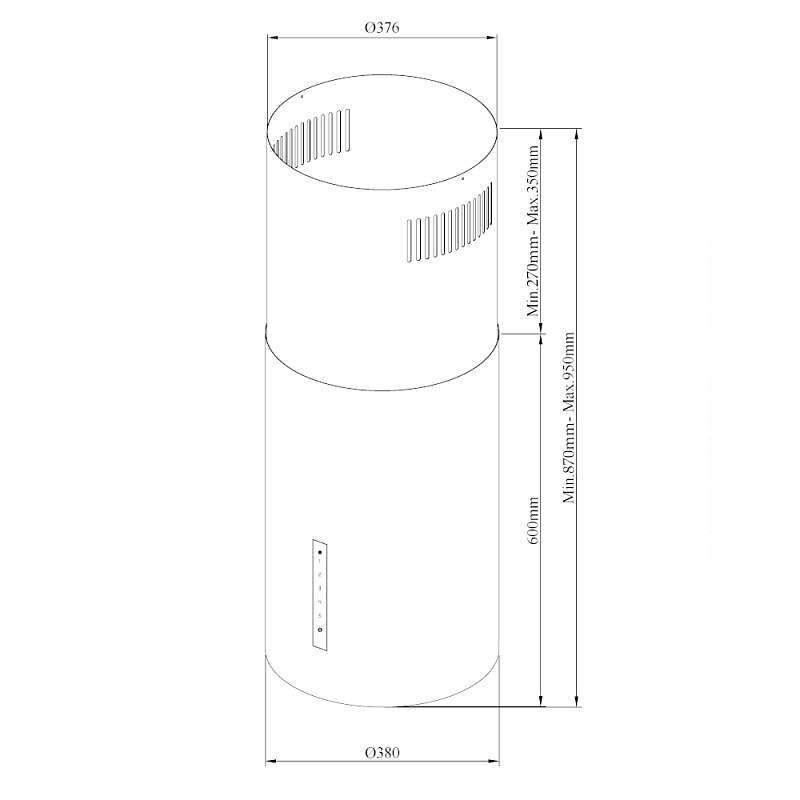 картинка Кухонная вытяжка Korting KHA 39970 N CYLINDER  картинка Кухонная вытяжка Korting KHA 39970 N CYLINDER