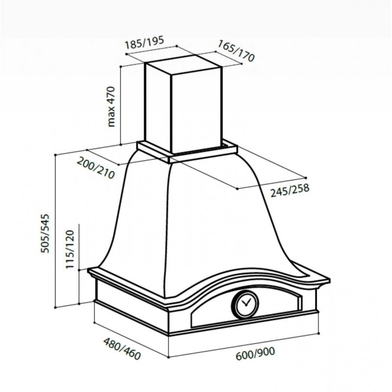 картинка Кухонная вытяжка Lex PALERMO 600 IVORY 