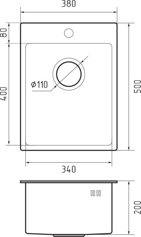 картинка Мойка для кухни Rivelato Rinox 3850 