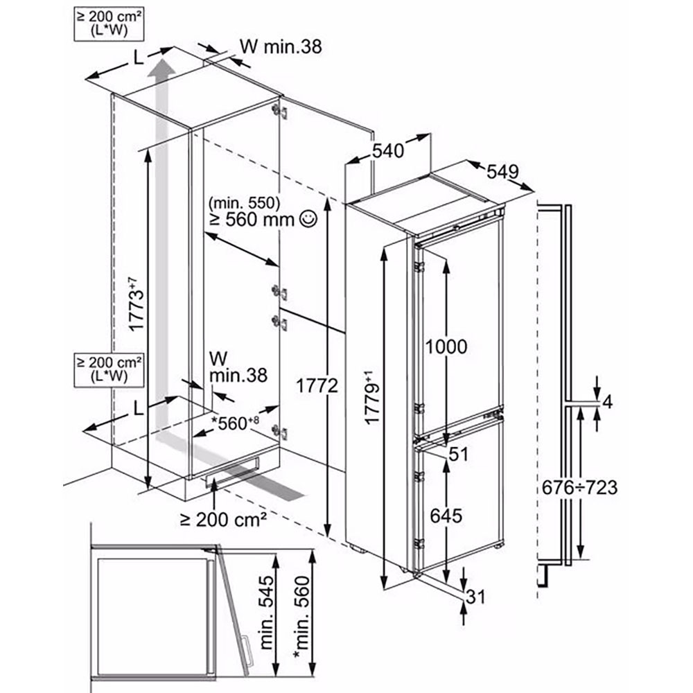 картинка Встраиваемый холодильник Aeg TSC7G181ES 
