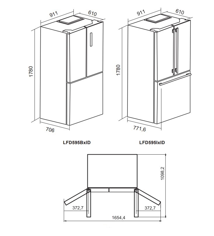 картинка Отдельностоящий холодильник Lex LFD595LXID 