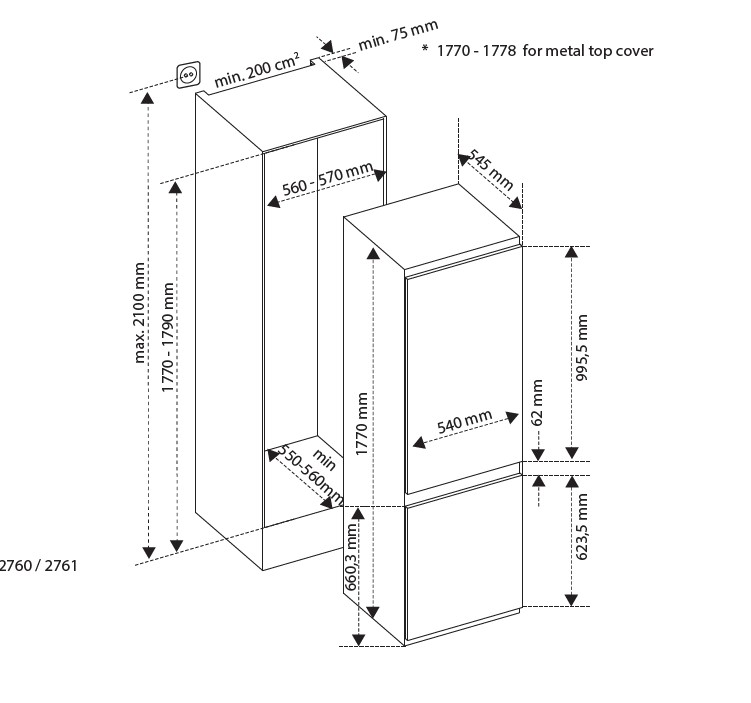 картинка Встраиваемый холодильник Bertazzoni REF603BBNPVC/20 