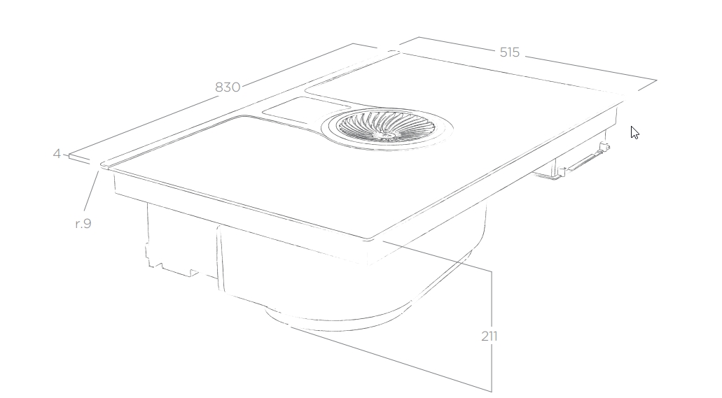 картинка Варочная панель с вытяжкой Elica NIKOLATESLA BL/F/83 