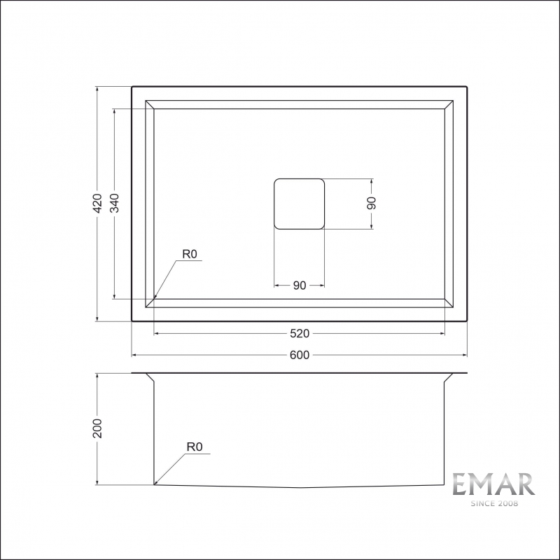 картинка Кухонная мойка Emar Pvd EMB-129A PVD NANO DARK 